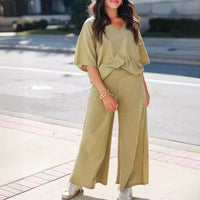 Solid Color Women's Suit Loose Casual Two-piece Suit