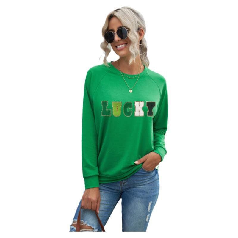 Women's Fashion Letter Embroidery Pullover Sweater