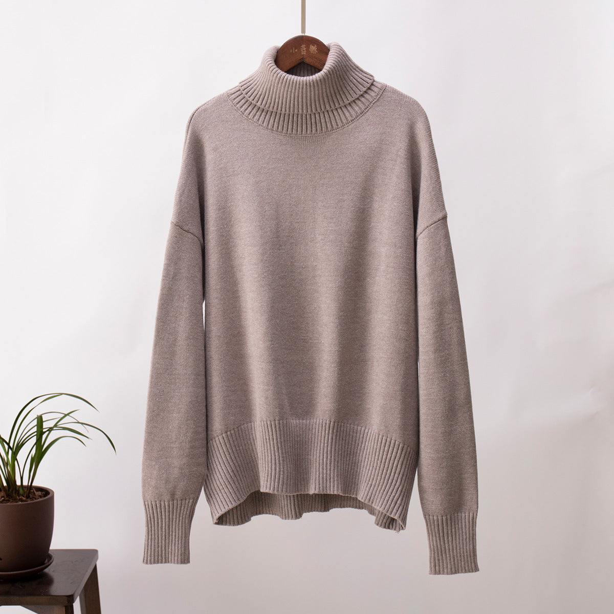 Women's Fashionable All-match Solid Color Turtleneck Sweater