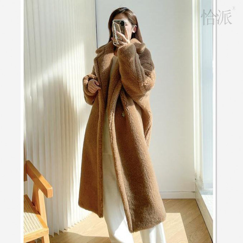 Lamb Wool Coat For Women Winter Warm