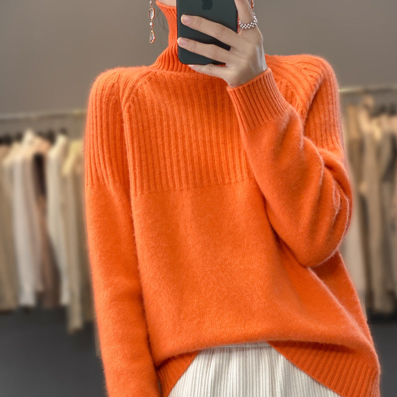 Pure Wool Sweater Pullover Niche Solid Color