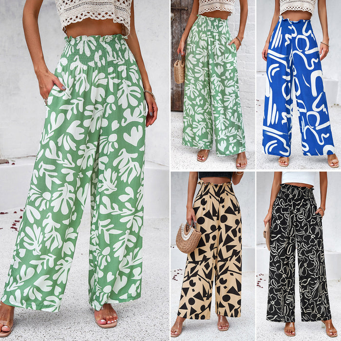 Women's Elegant Printed Loose Trousers