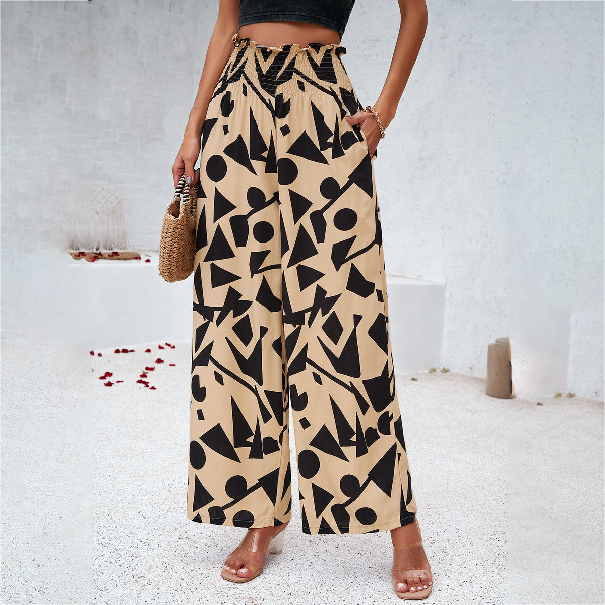 Women's Elegant Printed Loose Trousers