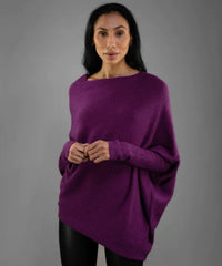 Women's Solid Color Round Neck Long Sleeve Knitted Sweater