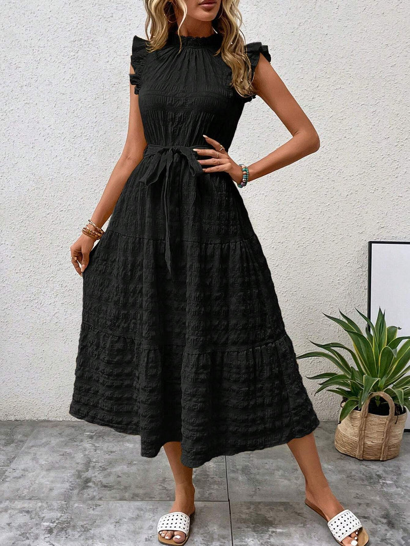 Women's Fashionable Stringy Selvedge Lace-up Dress