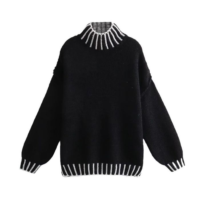 Women's Fashion Casual Multi-color Loose Pullover Sweater