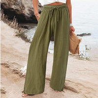 Women's Cotton And Linen Wide-leg Beach Pants Casual Pants