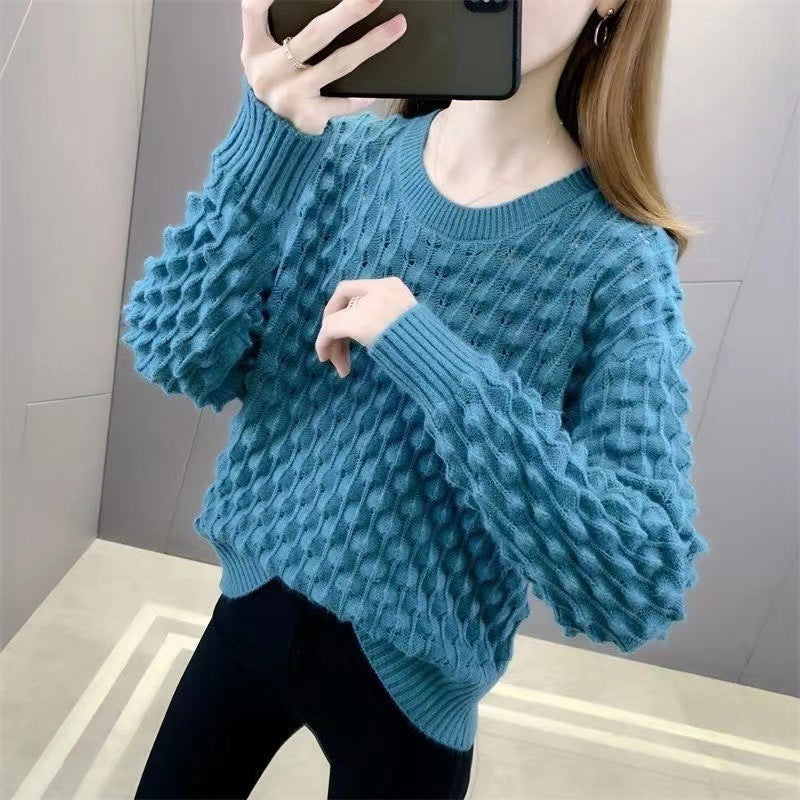 Casual Women's Long Sleeve Round Neck Loose Sweater