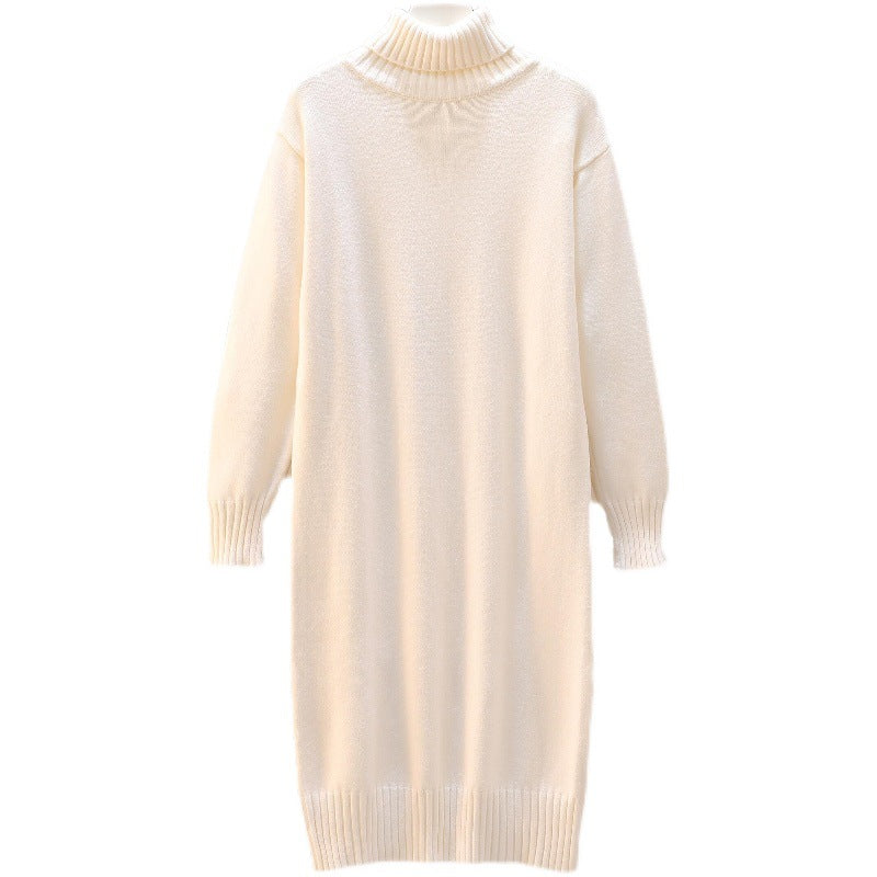 Straight Loose Overknee High Collar Sweater Dress