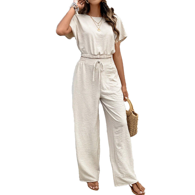 Top Baggy Straight Trousers Two-piece Set