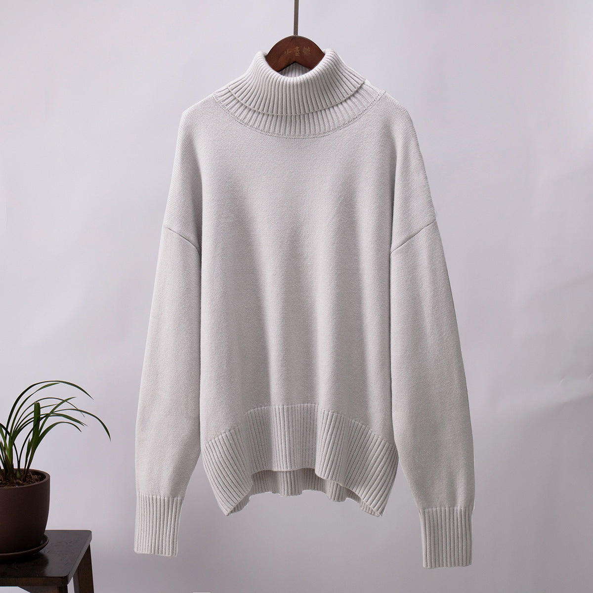 Women's Fashionable All-match Solid Color Turtleneck Sweater