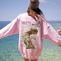 Brushed Hoody Jesus Print Women's Round-neck Sweatshirt