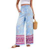 Fashion Women's Wear Printed Smocking Trousers