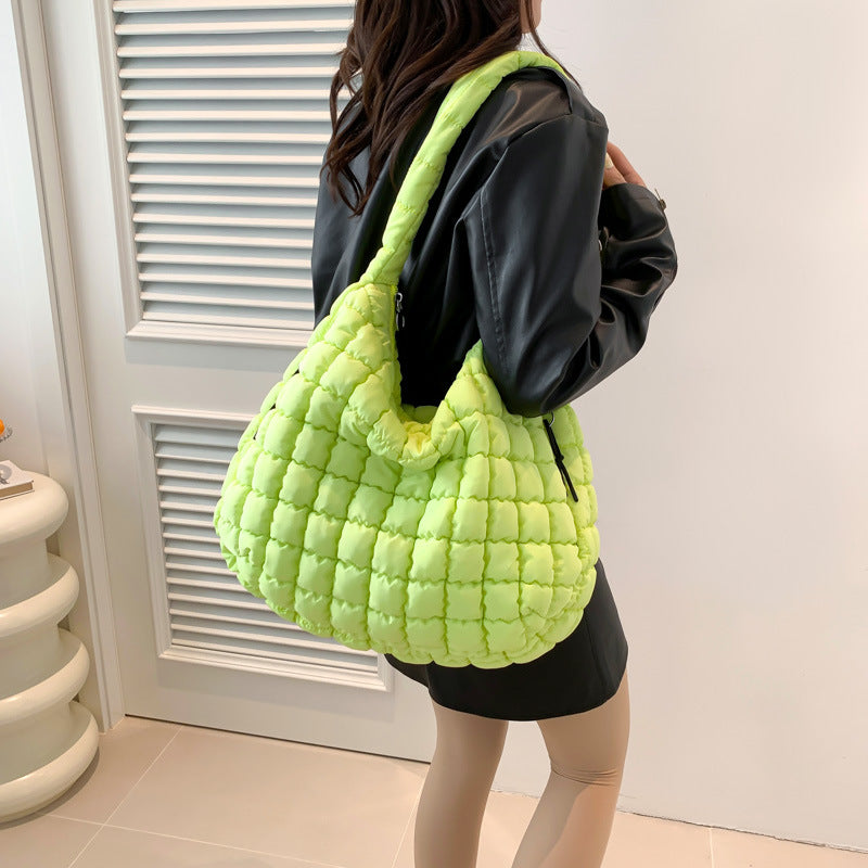 Pleated Cloud Bag Single Shoulder Crossbody Bubble Bag Down Cotton-padded Jacket