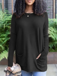 Fashion Pocket Long Sleeve Top For Women