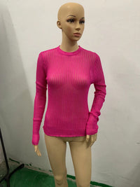 Round Neck Thin Breathable Knitted Wool Top