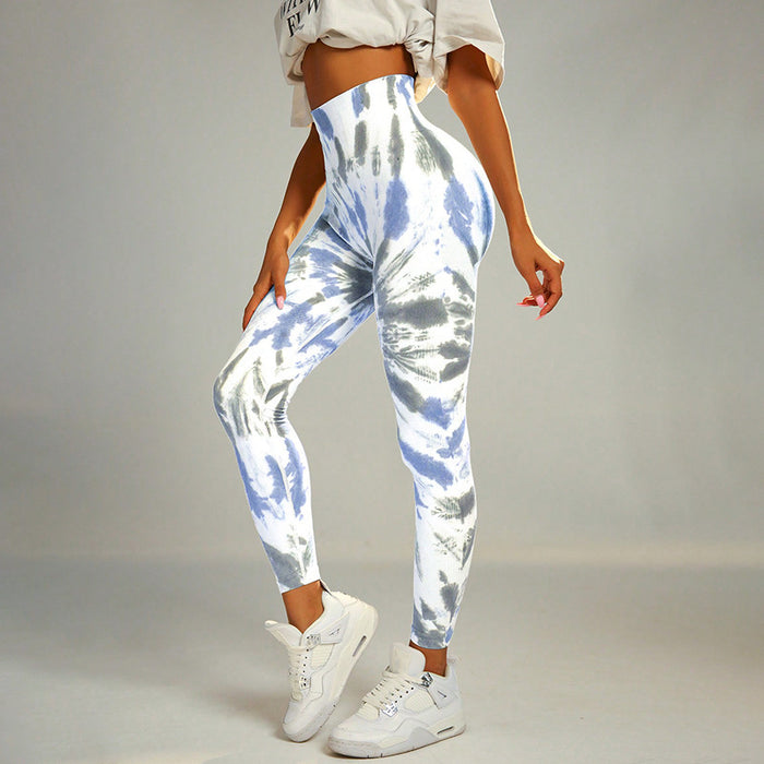 Women's Seamless Tie-dye Print Yoga Pants