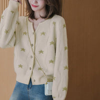 V-neck Cardigan Gentle Outer Wear Knitted Button Soft Glutinous Sweater