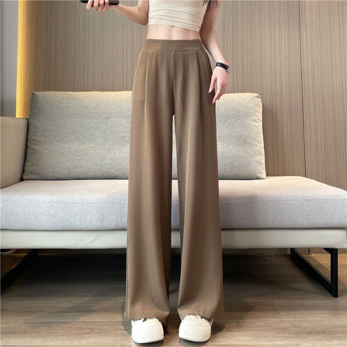 Women's Thin Suit Wide Leg High Waist Pants Loose