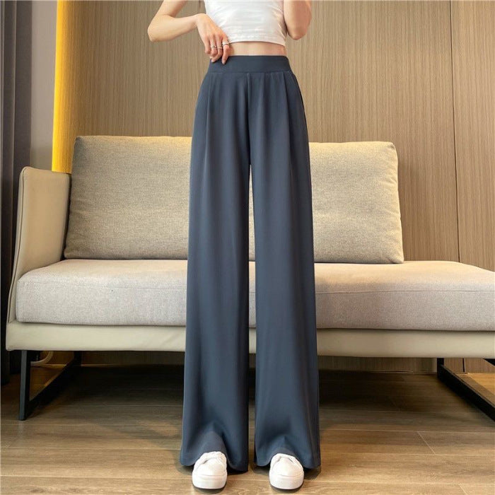 Women's Thin Suit Wide Leg High Waist Pants Loose