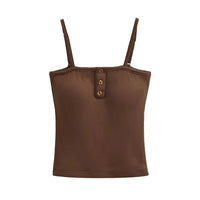 Sweet Cool Hot Girl Style With Chest Pad Flat Mouth Small Sling Vest