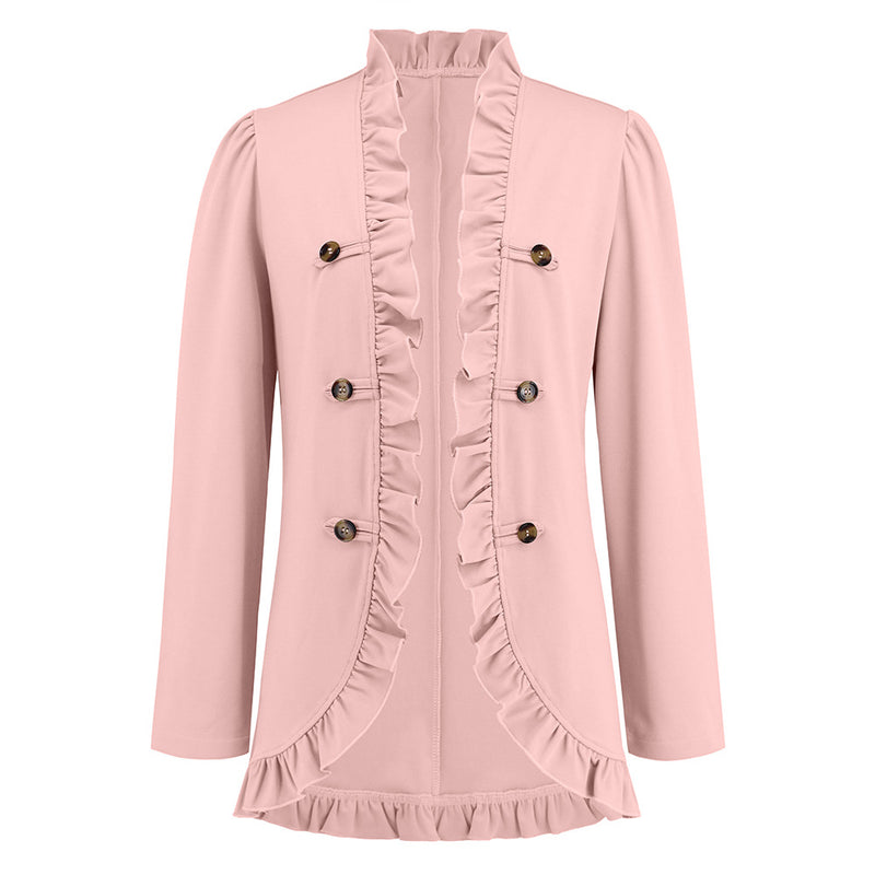 Women's Ruffled Cardigan Button Jacket