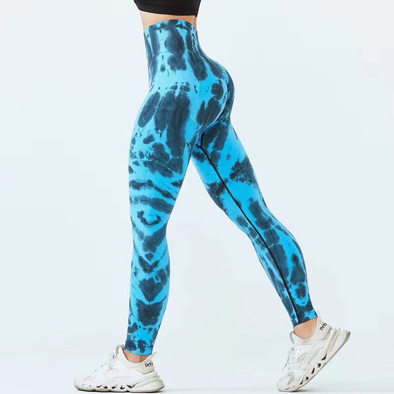 Women's Seamless Tie-dye Print Yoga Pants