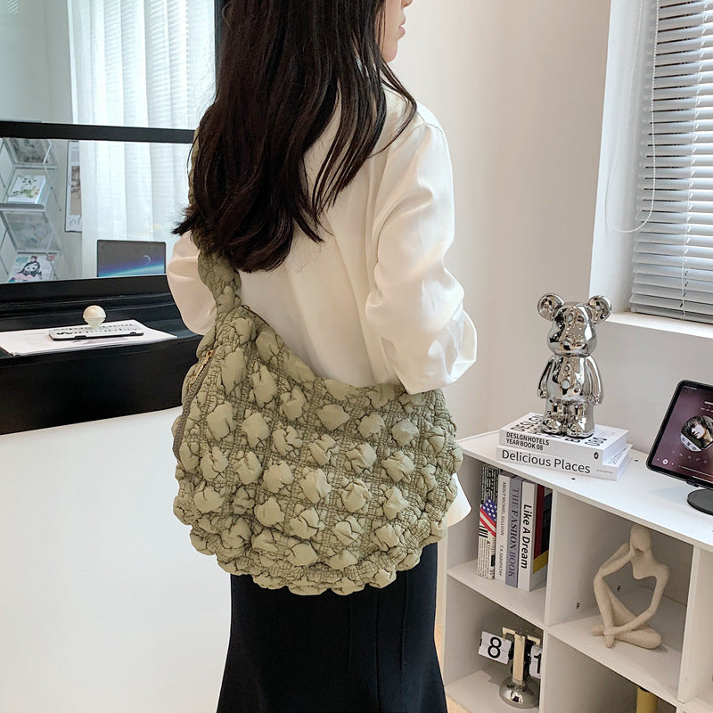 Pleated Cloud Bag Bubble Shoulder Messenger Bag