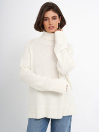 Elegant Commuter Versatile Solid Color Raglan Sleeve Sweater