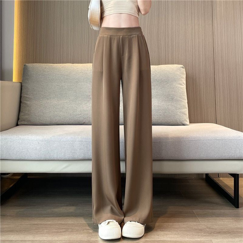 Women's Thin Suit Wide Leg High Waist Pants Loose