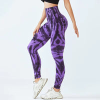 Women's Seamless Tie-dye Print Yoga Pants