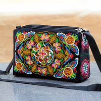 Female Antique Double Sided Embroidery One-shoulder Crossbody Bag