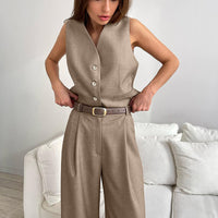 Fashion V-neck Sleeveless Vest Suit Women