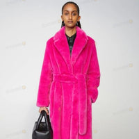 Long Rabbit Mink Fur Coat