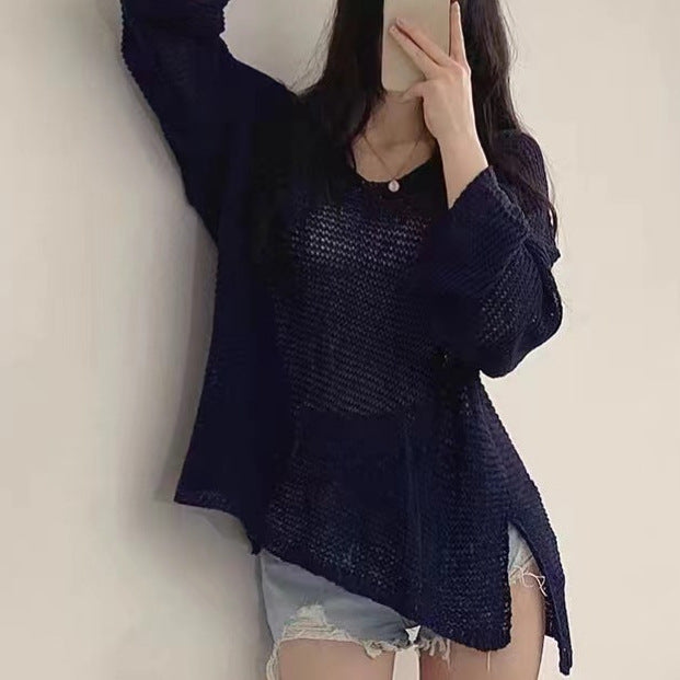 Thin Loose Long Sleeve Pullover Sweater