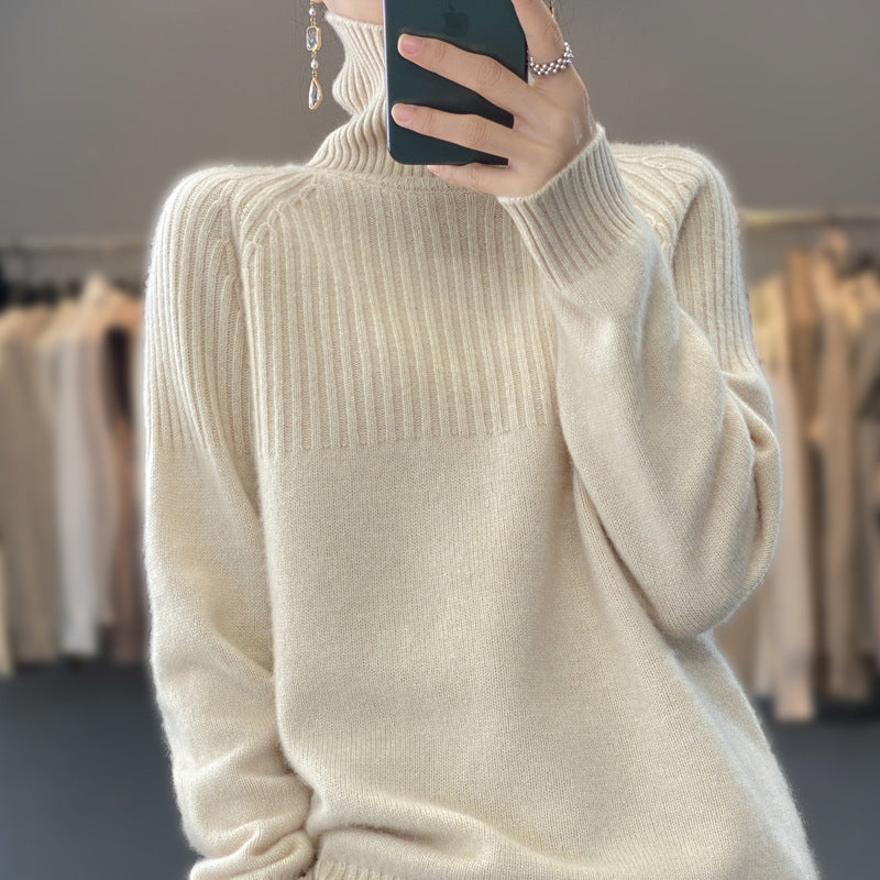 Pure Wool Sweater Pullover Niche Solid Color