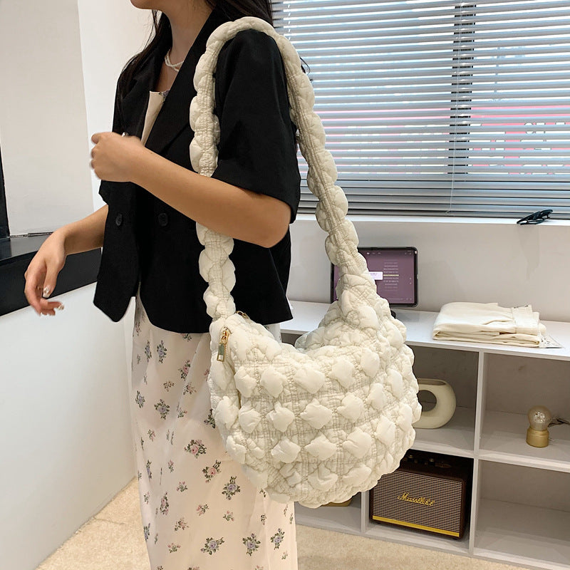 Pleated Cloud Bag Bubble Shoulder Messenger Bag