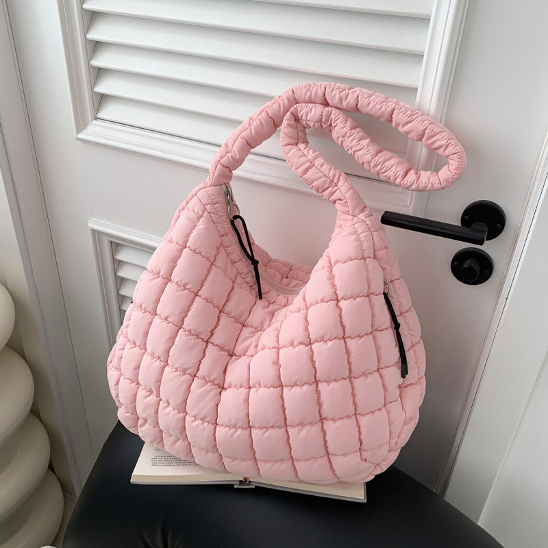 Pleated Cloud Bag Single Shoulder Crossbody Bubble Bag Down Cotton-padded Jacket