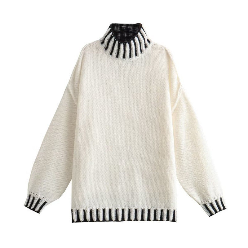 Women's Fashion Casual Multi-color Loose Pullover Sweater