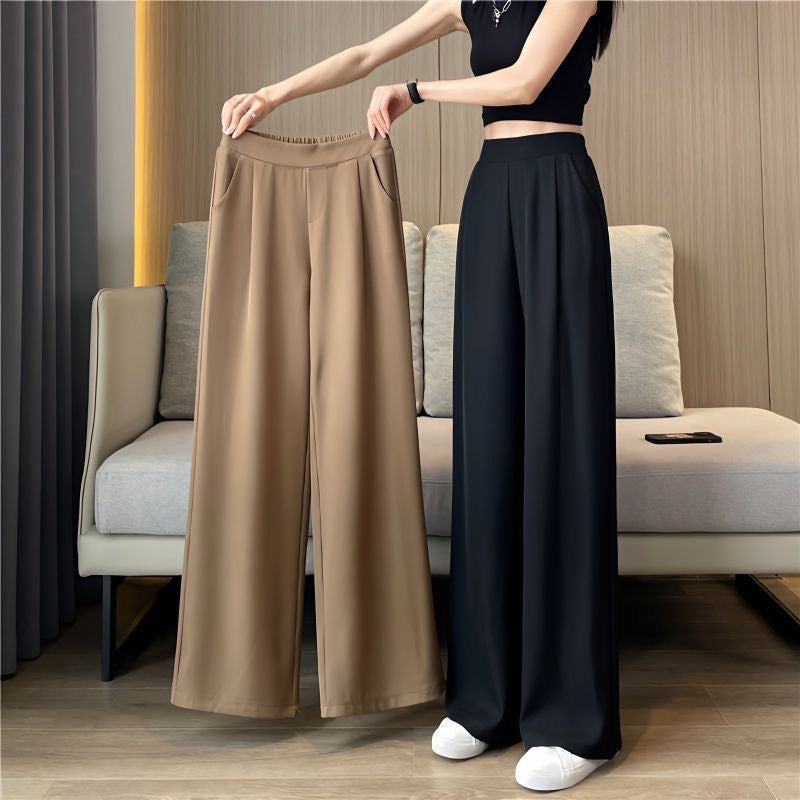 Women's Thin Suit Wide Leg High Waist Pants Loose