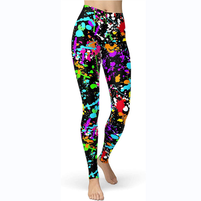 Multi-color Printing Slim Fit Hip Raise Slimming Plus Size Running Yoga Fitness Leggings