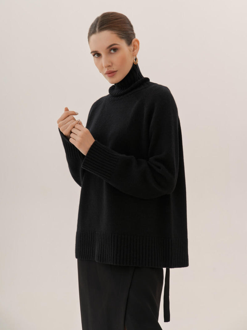 Elegant Commuter Versatile Solid Color Raglan Sleeve Sweater