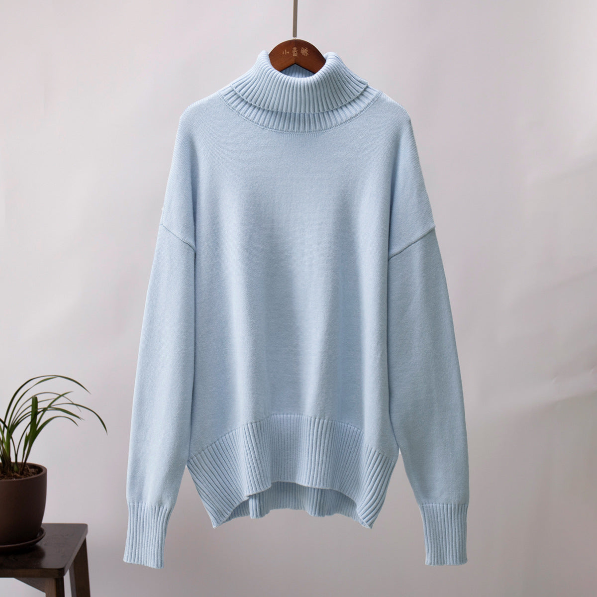 Women's Fashionable All-match Solid Color Turtleneck Sweater