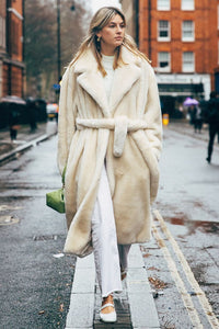 Long Rabbit Mink Fur Coat