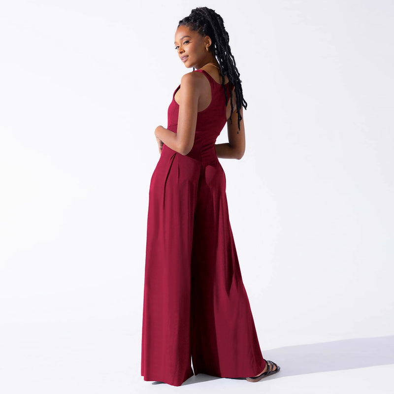 Fashion Casual Knitted Sling Wide-leg Jumpsuit