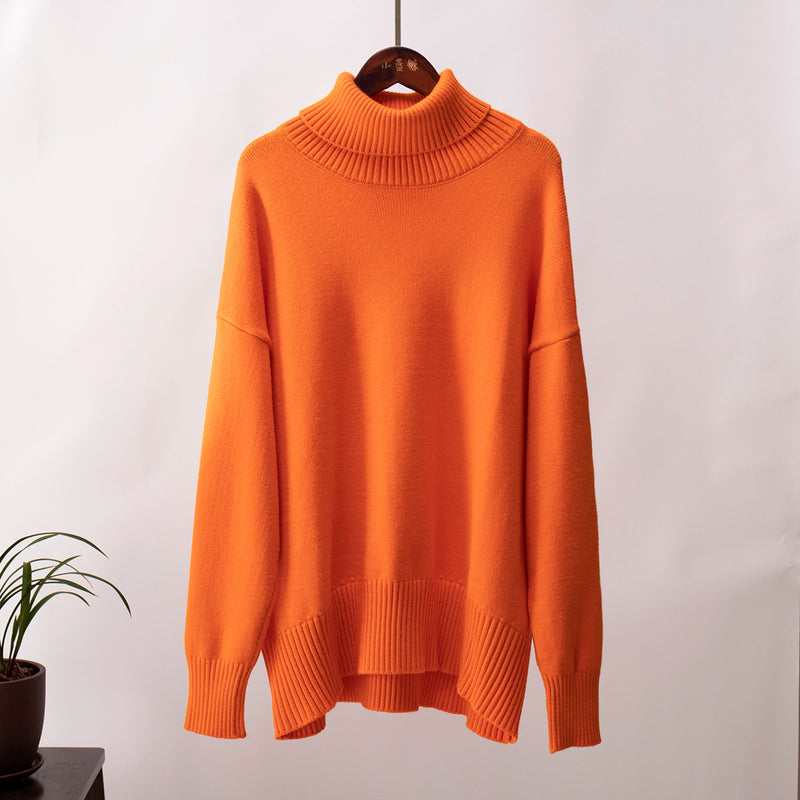 Women's Fashionable All-match Solid Color Turtleneck Sweater