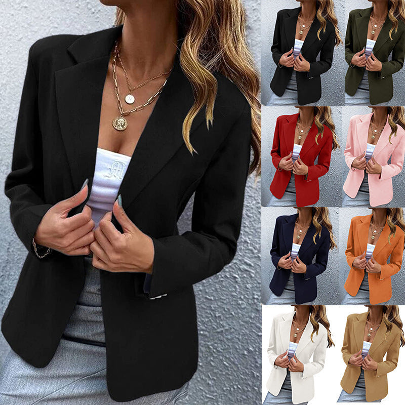 Long Sleeve One Button Suit Coat