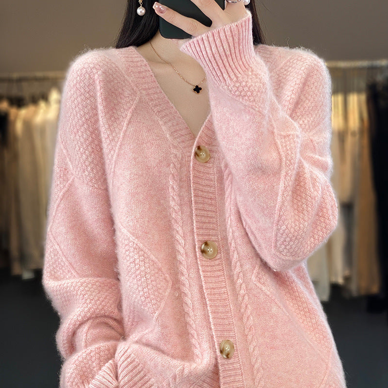 Lazy Knitted Sweater Coat Outer Tops