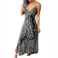 Women's Sling Leopard Print Butterfly Print Dress