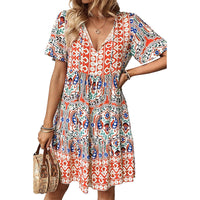 Women's V-neck Dress Fashion Loose